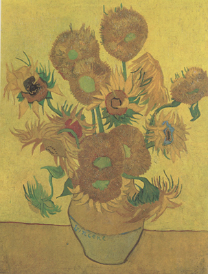 Still life Vase with Fourteen Sunflowers (nn04)